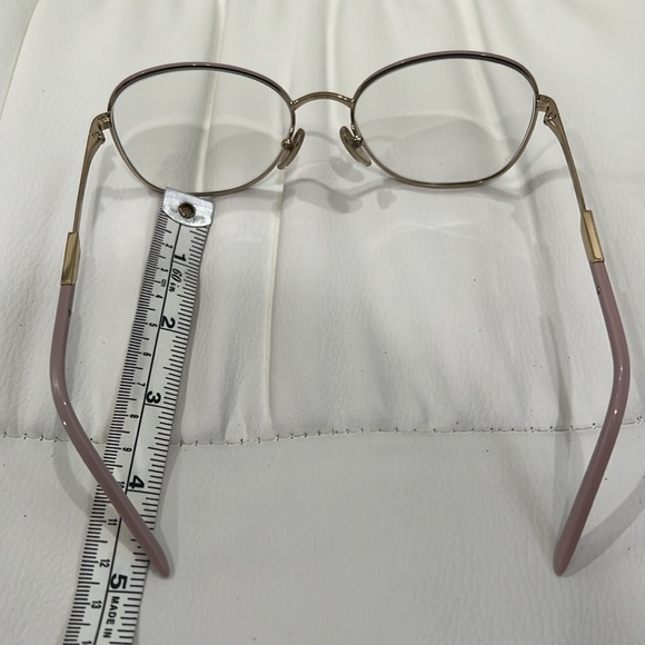 Preowned Prada Eyeglasses in color pink and gold tone. - Picture 9 of 14